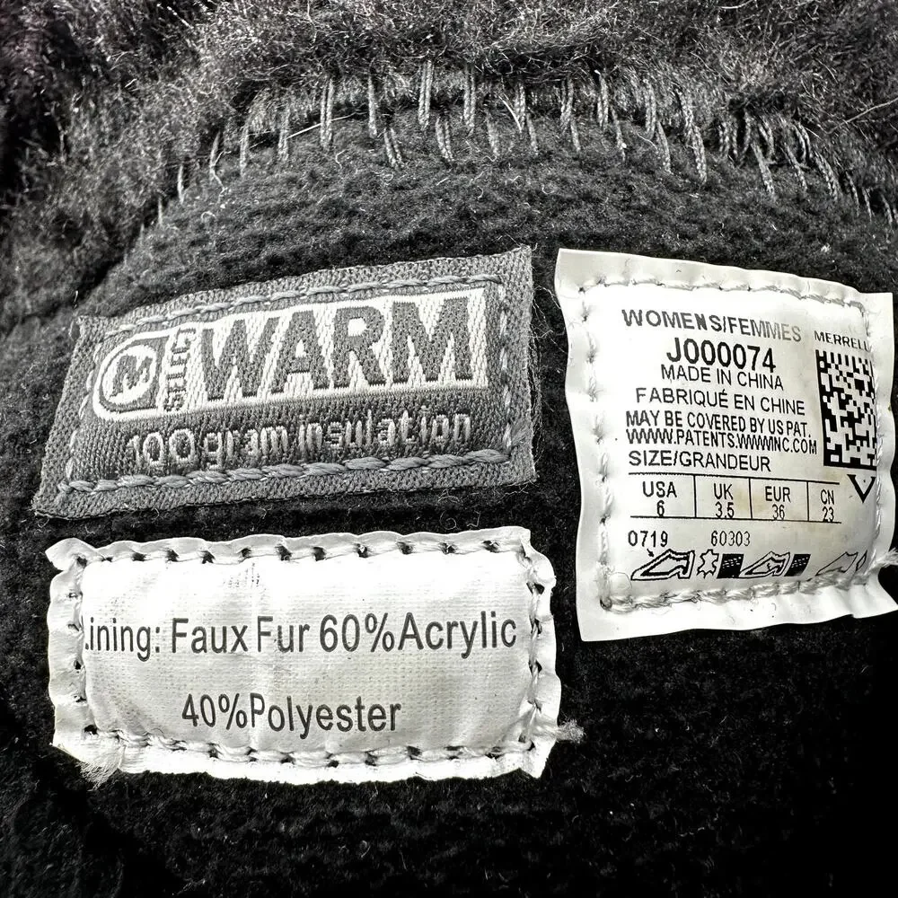 Merrell Haven Polar Zip WP Boots Pull On Waterproof Faux Fur Leather Black 6